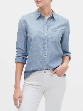 Long Sleeve Shirt in Chambray | Gap Factory