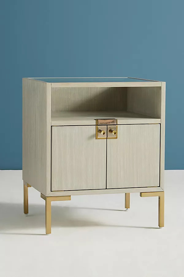 Ingram Glass Top Nightstand By Anthropologie in Grey | Anthropologie (US)