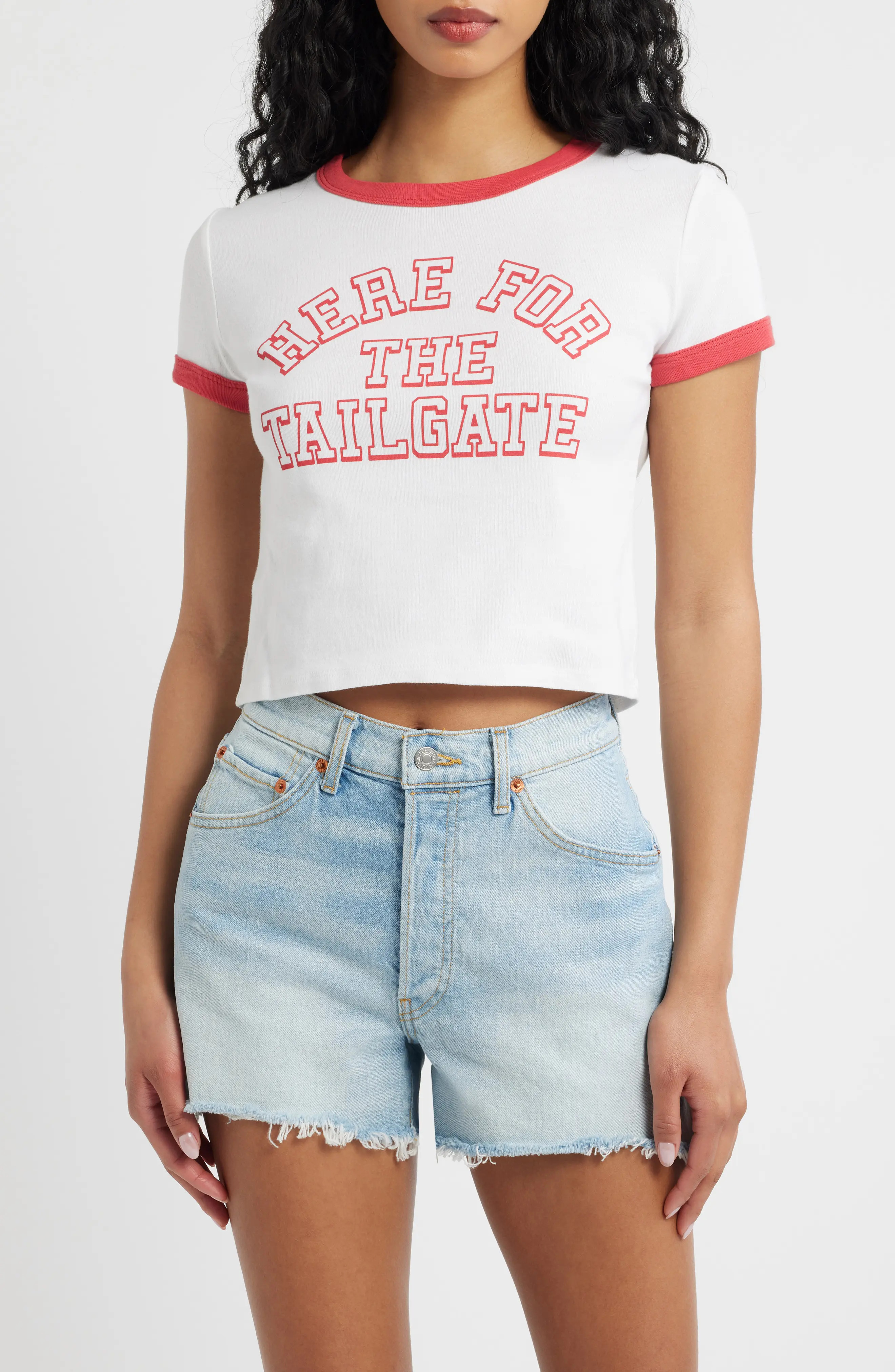 Junk Food Here for the Tailgate Graphic Ringer Tee (Women) | Nordstrom | Nordstrom