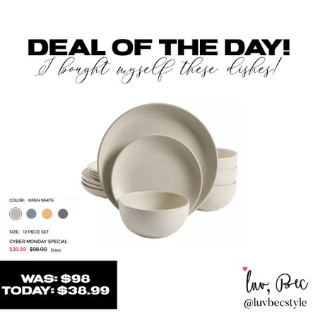 I’ve been looking for new dishes forever. I didn’t want a stark white but wanted something neutral for our earthy toned kitchen. These are absolutely perfect and the price is amazing! I bought 3 sets! Come in 4 color options. Also linked the sheet set I got for cyber Monday and other cyber Monday deals 

#LTKsalealert #LTKCyberweek #LTKunder50