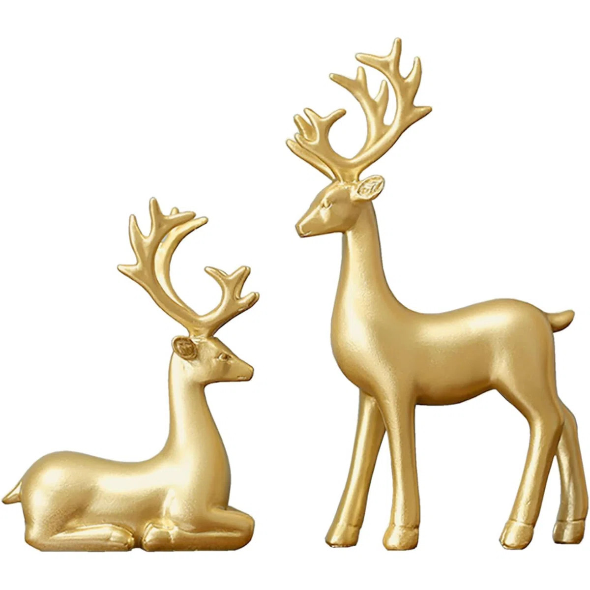 Resin Christmas Reindeer 2pcs Christmas Home Decor Statues | Wayfair North America