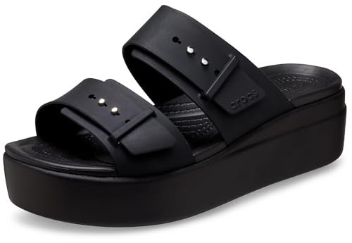Crocs Women's Brooklyn Low Wedges Sandal, Black/Black/Black, 11 | Amazon (US)
