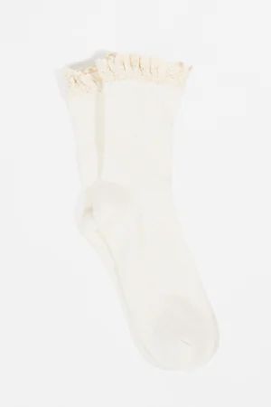 Lace Trim Crew Socks | Altar'd State