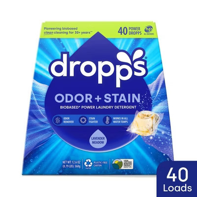 Dropps Laundry Odor & Stain Biobased Detergent Pods - Lavender Meadows - 40ct/12.6oz | Target