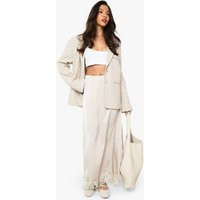 Womens Satin Lace Trim Maxi Slip Skirt - Beige - 4 | boohoo (US & Canada)