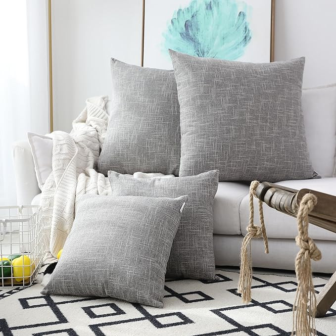 Kevin Textile 2 Pack Decorative Linen Throw Pillow Covers, Outdoor Pillows Cover Large Cushion Ca... | Amazon (US)