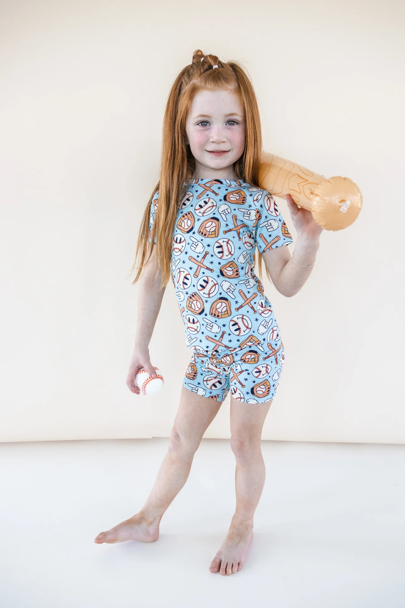 BASEBALL SMILEY DREAM SHORT SET | Dream Big Little Co.
