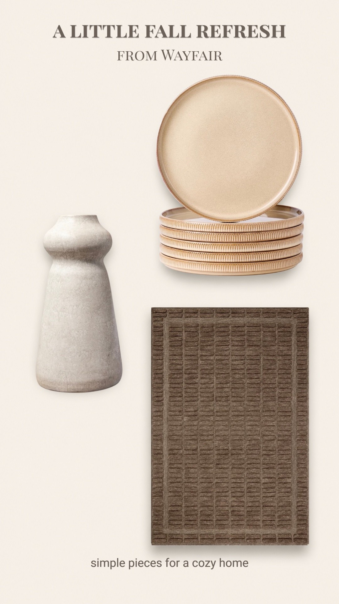 I’ve been slowly adding fall decor into our home. These are three of my favorite items from Wayfair.  I love that the vase can be used throughout the year and just changing the stems you put in it. The runner I currently have in my kitchen and it is lovely. I love that the color is very rich. The rib plates are so beautiful. They have a perfect weight to them. ￼

#LTKHome #LTKSeasonal