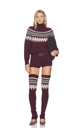 Rocky Romper in Merlot Fairisle | Revolve Clothing (Global)