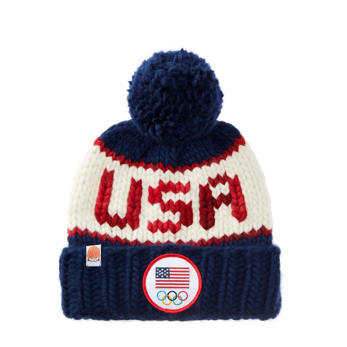 *NEW* The Team USA Beanie w/ Navy Yarn Pom | Sh*t That I Knit
