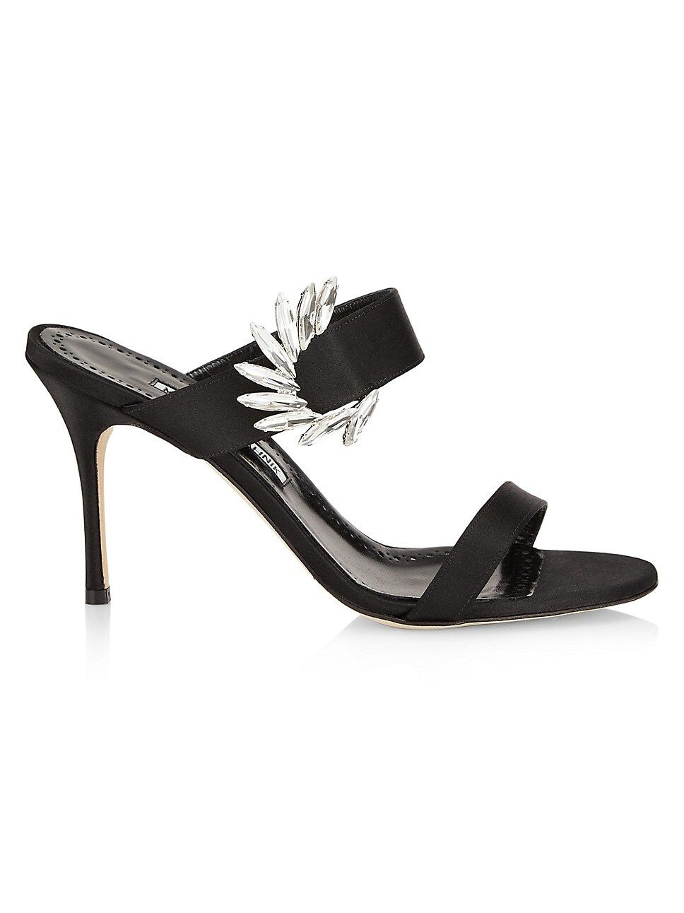 Chivela 90MM Crystal-Embellished Satin Sandals | Saks Fifth Avenue