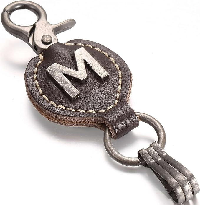 Marino Avenue Leather Keychain For Men, Single Letter Alphabet with Easy Clasp | Amazon (US)