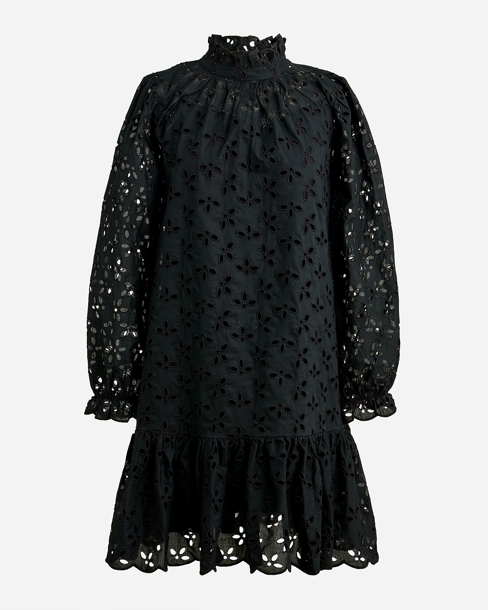 Ruffleneck mini dress in eyelet | J. Crew US