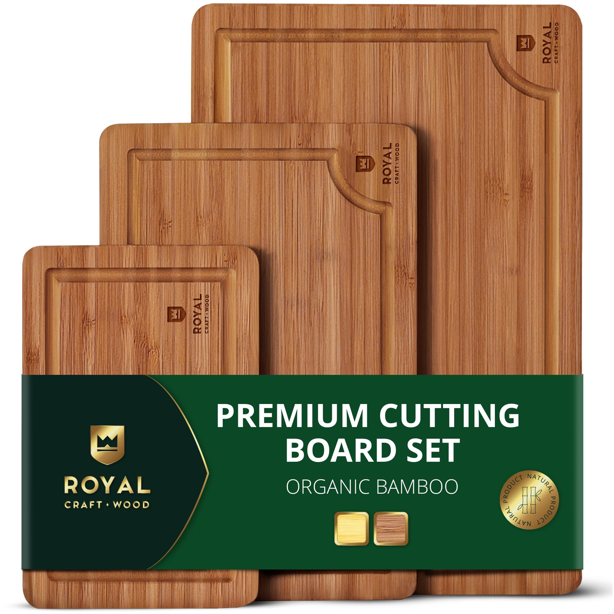 ROYAL CRAFT WOOD Wooden Cutting Boards for Kitchen Meal Prep & Serving - Bamboo Wood Serving Boar... | Amazon (US)