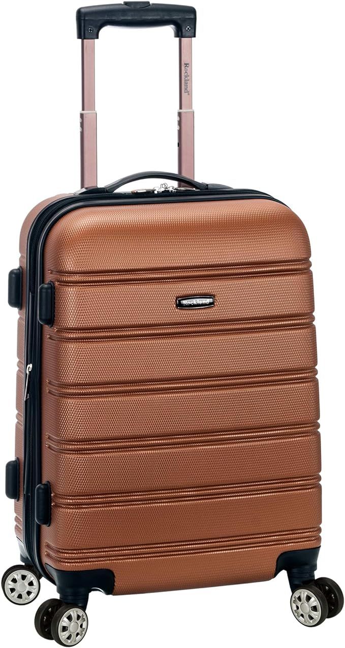 Rockland Melbourne Hardside Expandable Spinner Wheel Luggage, Brown, Carry-On 20-Inch | Amazon (US)
