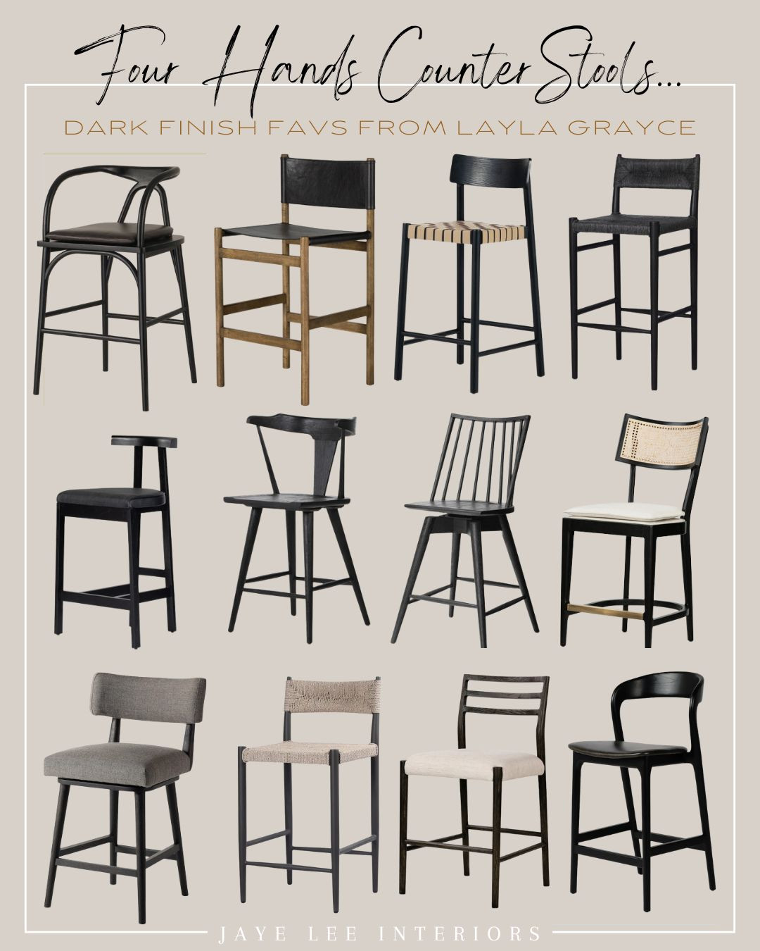 Currently sourcing some dark counter stools for a friend's kitchen with a modern, organic, MCM vibe. This edit features some of my favs from Four Hands Furniture available through Layla Grayce.
4 HANDS STOOLS The black bar stool and counter stool edit... Bar stools, counter stools, backless bar stool, high back counter stool, kitchen counter stool, kitchen island seating, dining chairs, dining furniture, counter height stool, bar height stool, black leather stool, woven black stool, modern black stool, modern bar stools, traditional bar stools, Four Hands Furniture, designer furniture, designer bar stools, Layla Grayce, durable bar stools, family friendly bar stools
 

 

#LTKParties #LTKFamily #LTKHome