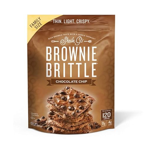 Sheila G's Brownie Brittle – Original Chocolate Chip Thin and Crispy Sweet Snacks, Family Size (Pack of 1, 14 oz), Rich Gourmet Brownie Bites Dessert | Amazon (US)