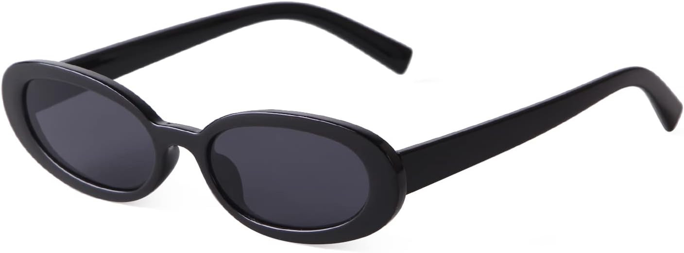 Oval Sunglasses for Women,90s Retro Small Trendy Shades | Amazon (US)