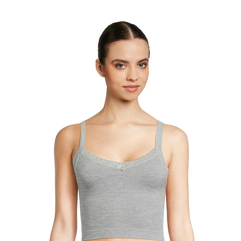No Boundaries Juniors' Lace Trim Cami, Sizes S-3XL | Walmart (US)