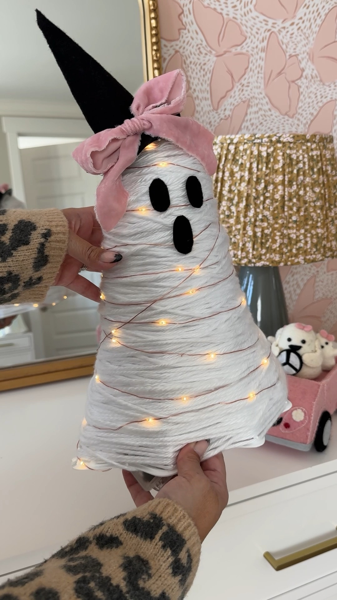 From basic to BOO-tiful! 👻 This little tinsel ghostie got the sweetest glow up! Perfect for a DIY craft on ghouls night, because who says spooky can’t be cute too? 👻🎀🦇


#LTKVideo #LTKFamily #LTKSeasonal
