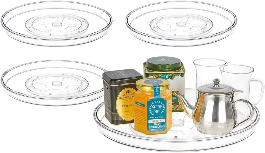 14" Lazy Susan Organizer. 360 Degree Rotating Turntable for Cabinets, Fridge, Pantry, Bathroom, U... | Amazon (US)