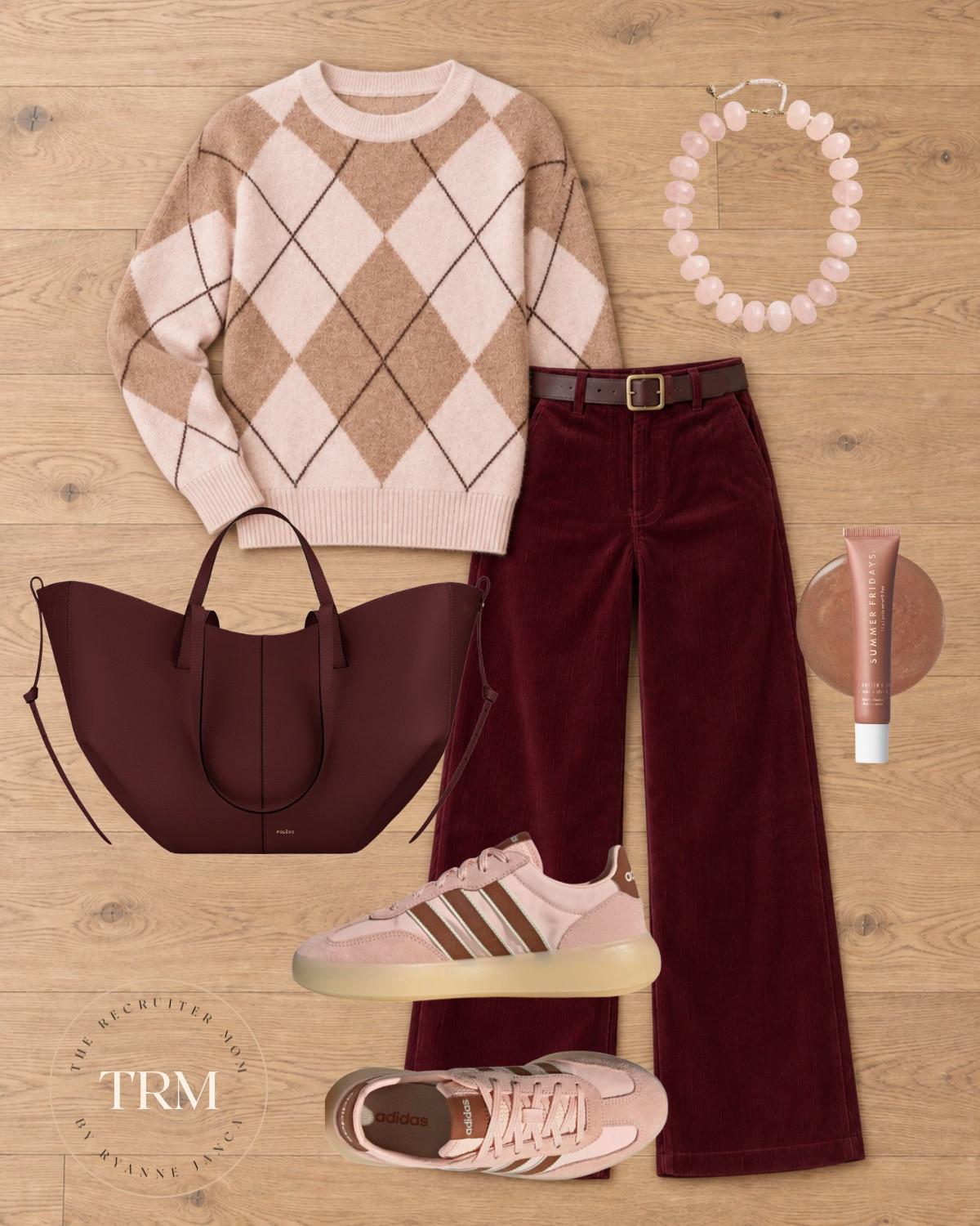 Argyle sweater + burgundy corduroy pants 🤎 The sweetest preppy fall combo! Pink sneakers and a chunky beaded necklace give it such a fun, soft touch 🌸

Sizing: Sweater | Pants | Sneakers 

 #LTKover40 #LTKstyletip #LTKmidsize #LTKshoecrush