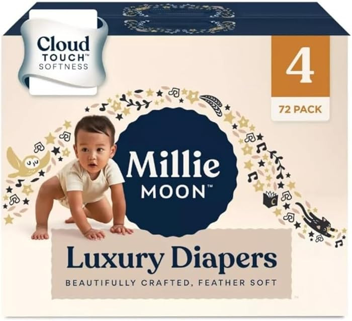 Millie Moon Diapers Sizes 1-6 Luxury Diapers COUCHES DE Luxe (Choose Size) (Size 4-72 Diapers (22... | Amazon (US)