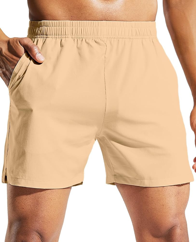MIER Men's 5 Inch Running Athletic Shorts with Pockets Quick Dry Lightweight Gym Workout Shorts, ... | Amazon (US)