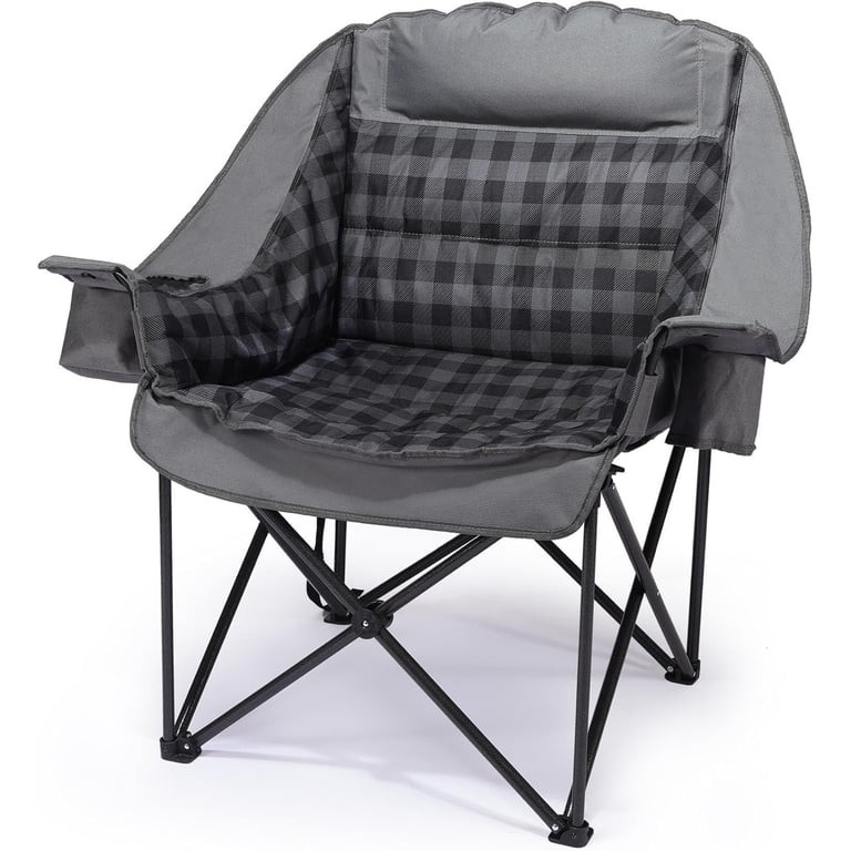 Camping Chairs for Adults Heavy Duty Padded Folding XL Camp Chairs with Cup Holder, Supports 500l... | Walmart (US)