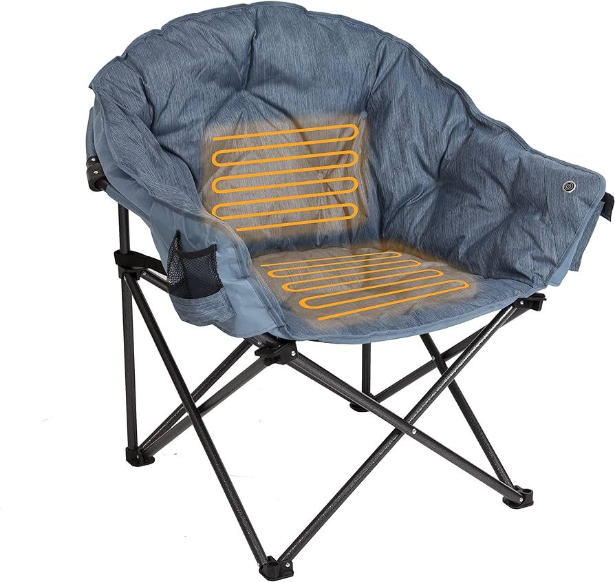 MacSports Heated Cushion Folding Lounge Patio Club Camping, Picnic, Outdoor Activities | Battery ... | Amazon (US)
