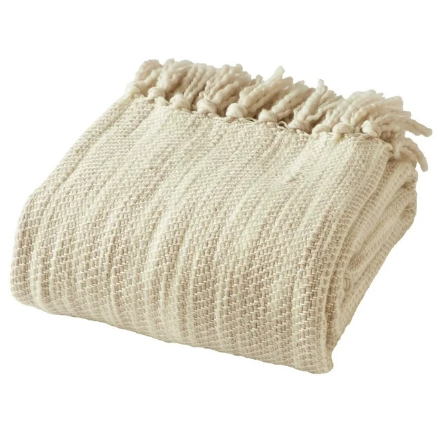 Beautiful Neutral Woven Throw by Drew Barrymore, 50" x 60" - Walmart.com | Walmart (US)