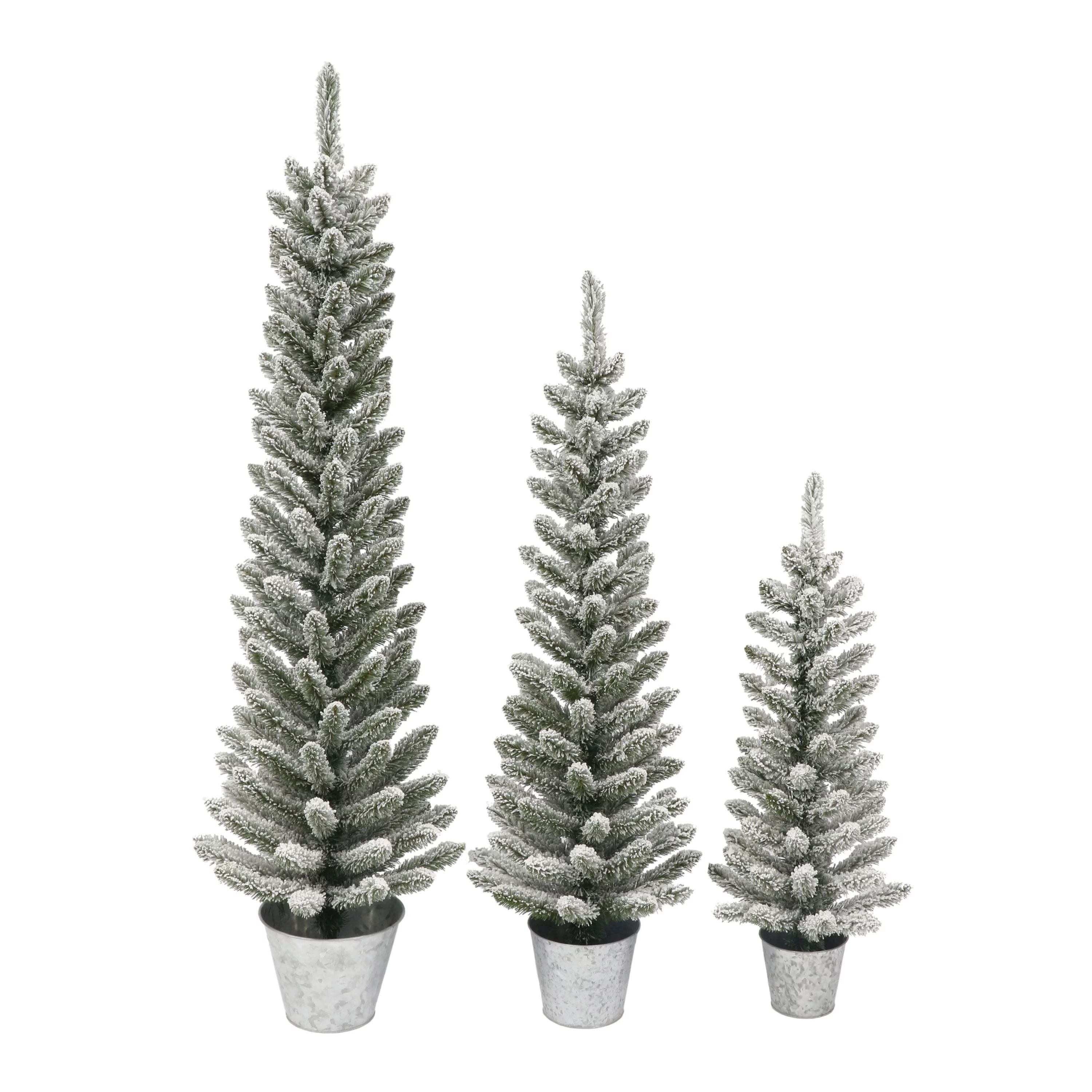 Potted Flocked Pencil Trees in 3ft 4ft & 5ft sizes 322 Tips Galvanized Pot | Walmart (US)