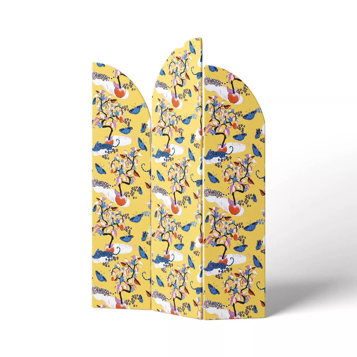 Geranium Leaf Pink/Black 72'' 3 Panel Room Divider - DVF for Target | Target