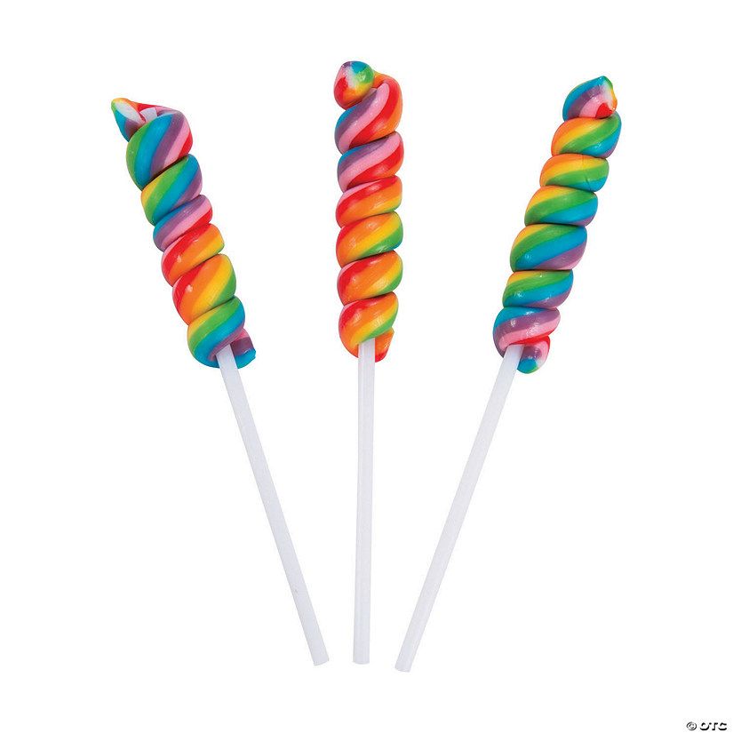 Mini Rainbow Twisty Lollipops - 24 Pc. | Oriental Trading Company