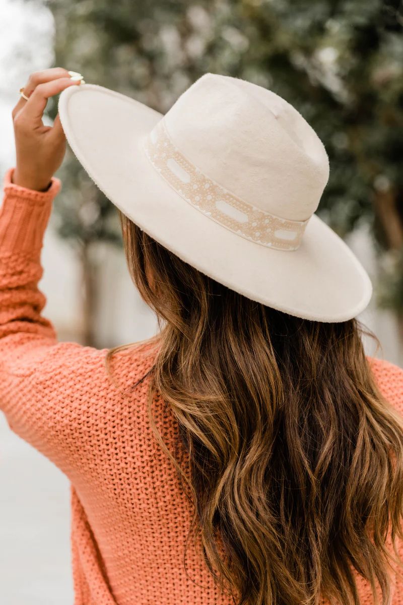 Keep Me Holding On Felt Hat Beige | The Pink Lily Boutique