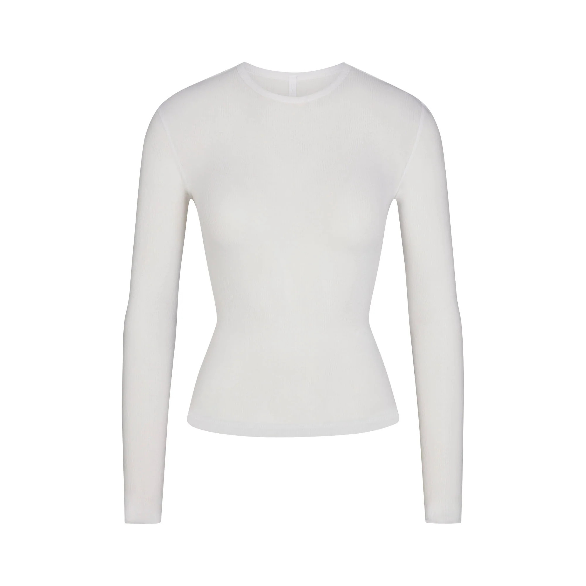 SHEER RIB LONG SLEEVE TOP | SNOW | SKIMS | SKIMS (US)