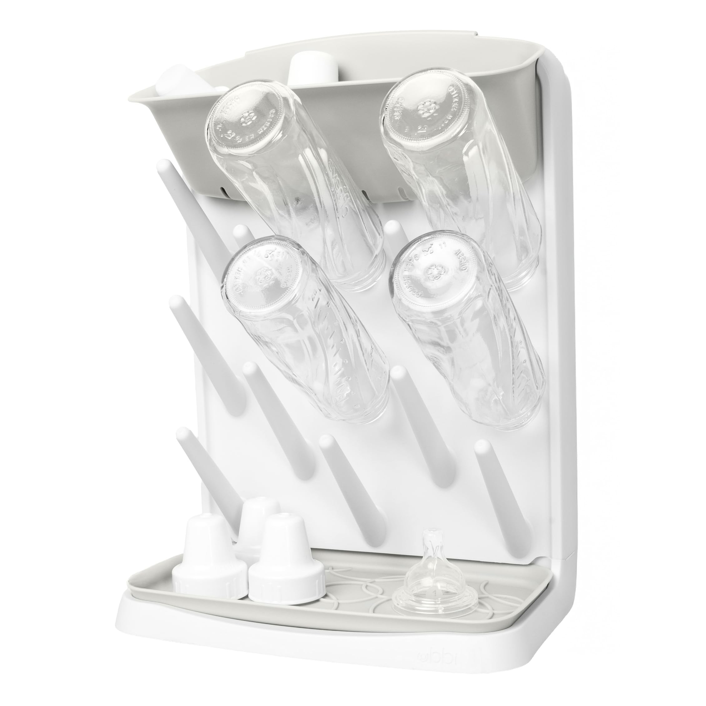 Ubbi Vertical Baby Bottle Drying Rack, Space Saving Countertop Drying Rack Baby Accessory, Taupe | Amazon (US)