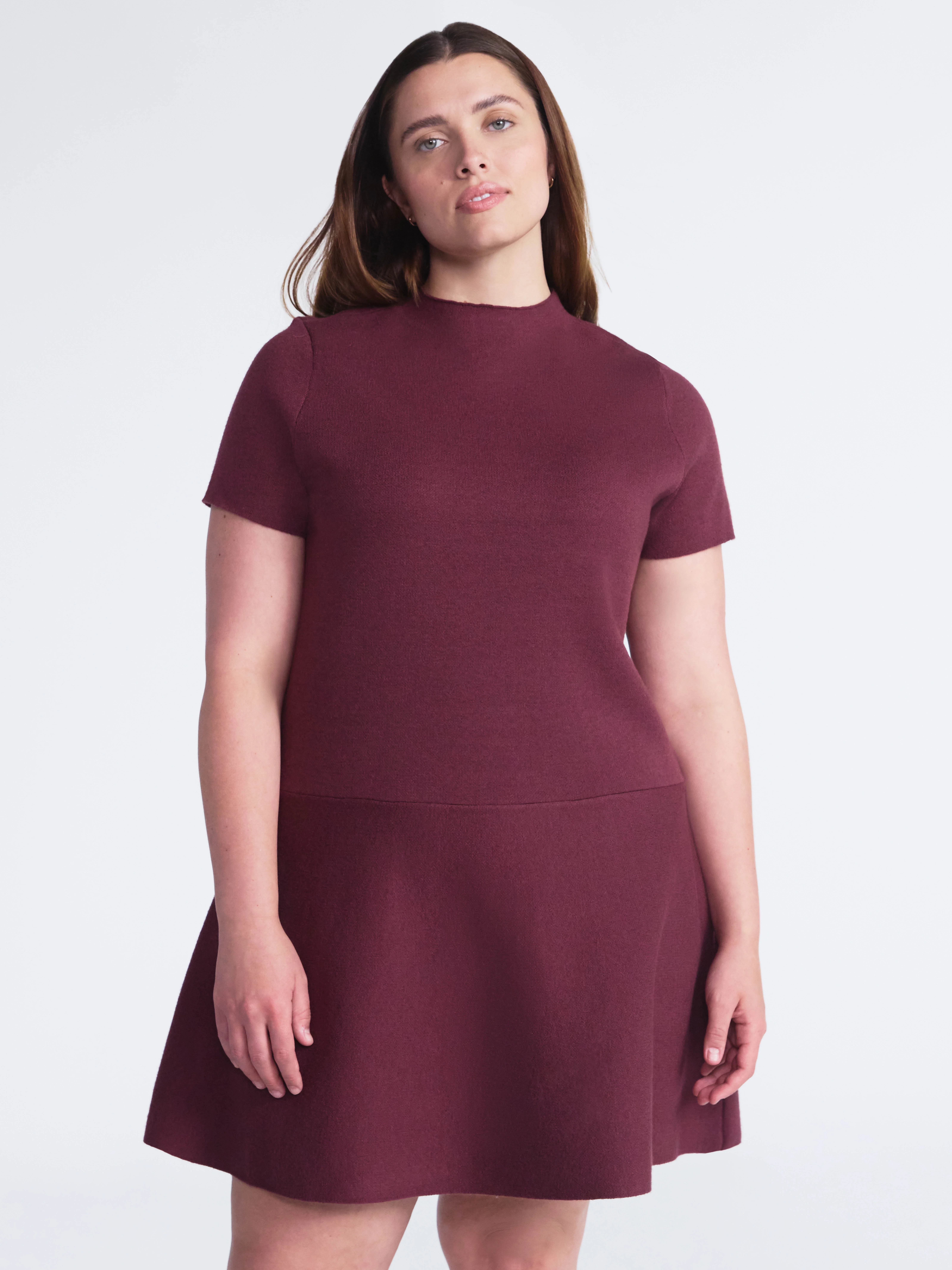 Scoop Women's and Women’s Plus Fit and Flare Jacquard Sweater Dress, Sizes XS-4X | Walmart (US)