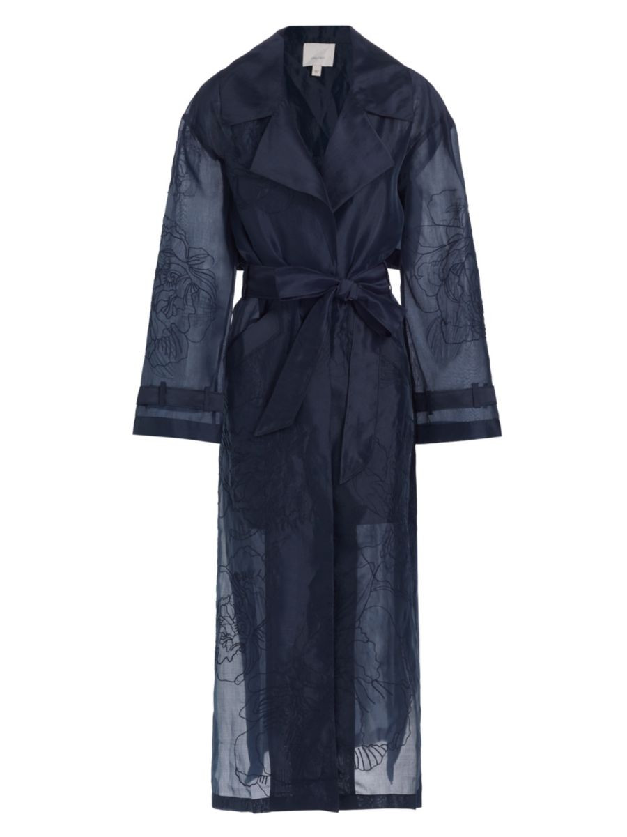 Jayla Embroidered Organza Trench Coat | Saks Fifth Avenue
