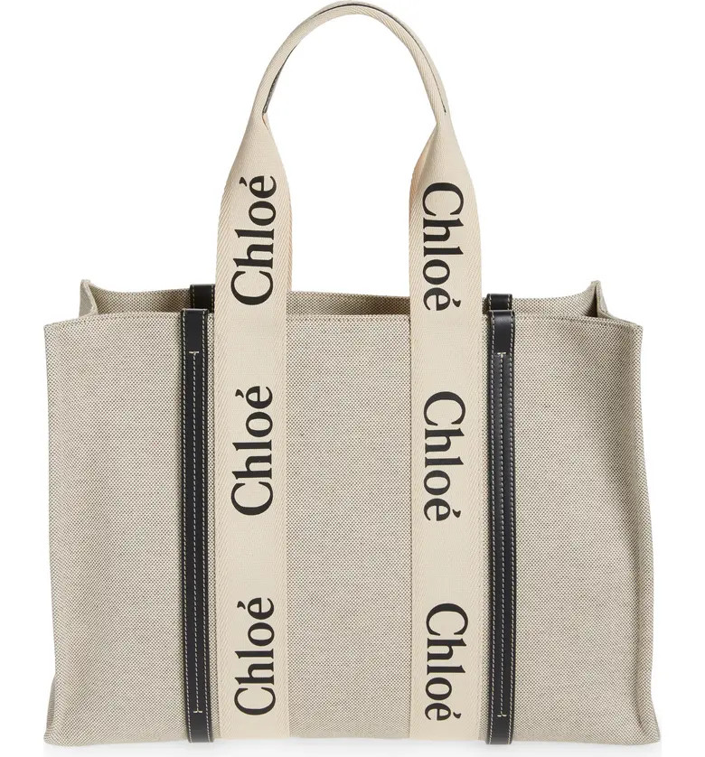 Large Woody Logo Strap Canvas Tote | Nordstrom
