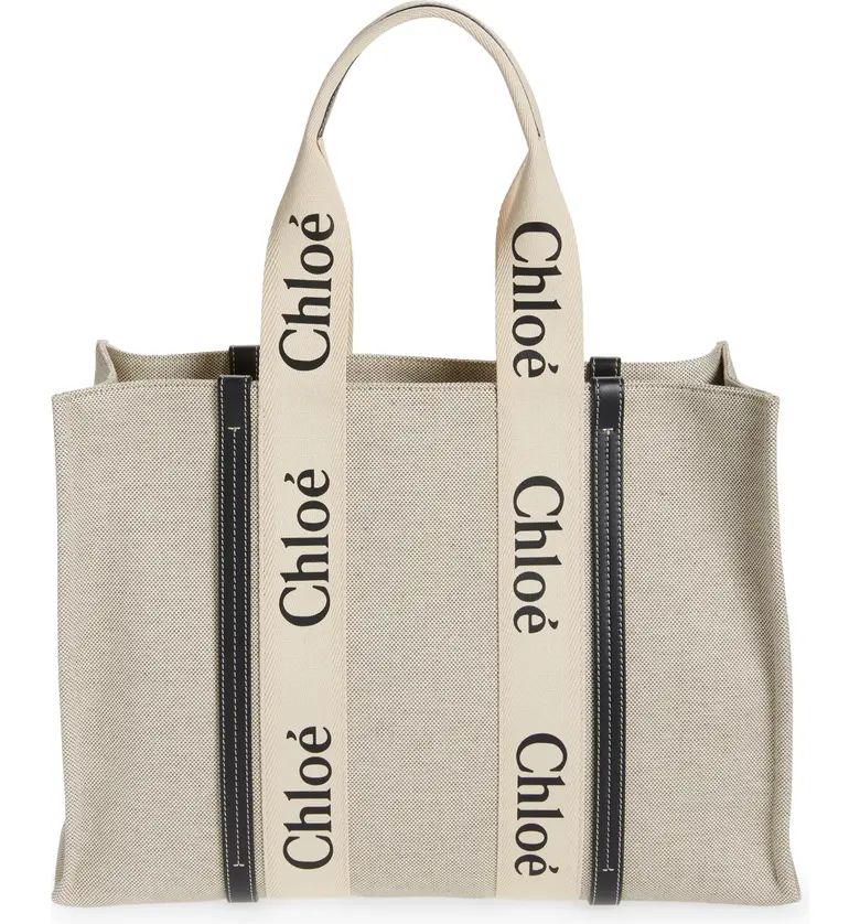 Large Woody Logo Strap Canvas Tote | Nordstrom