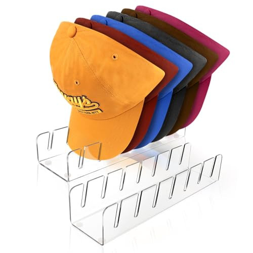 TAOceeXI Baseball Caps Hat Stand & Holder Organizer, Acrylic No-Install Rack Closet Display, Storage for 14 Caps (2 Pack) | Amazon (US)