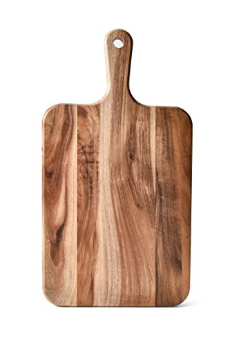 Acacia Wood Cutting Board - Wooden Kitchen Cutting Board for Meat, Cheese, Bread,Vegetables &Fruits- Charcuterie Board Cheese Serving Board with Handle,16" x 8.6” | Amazon (US)