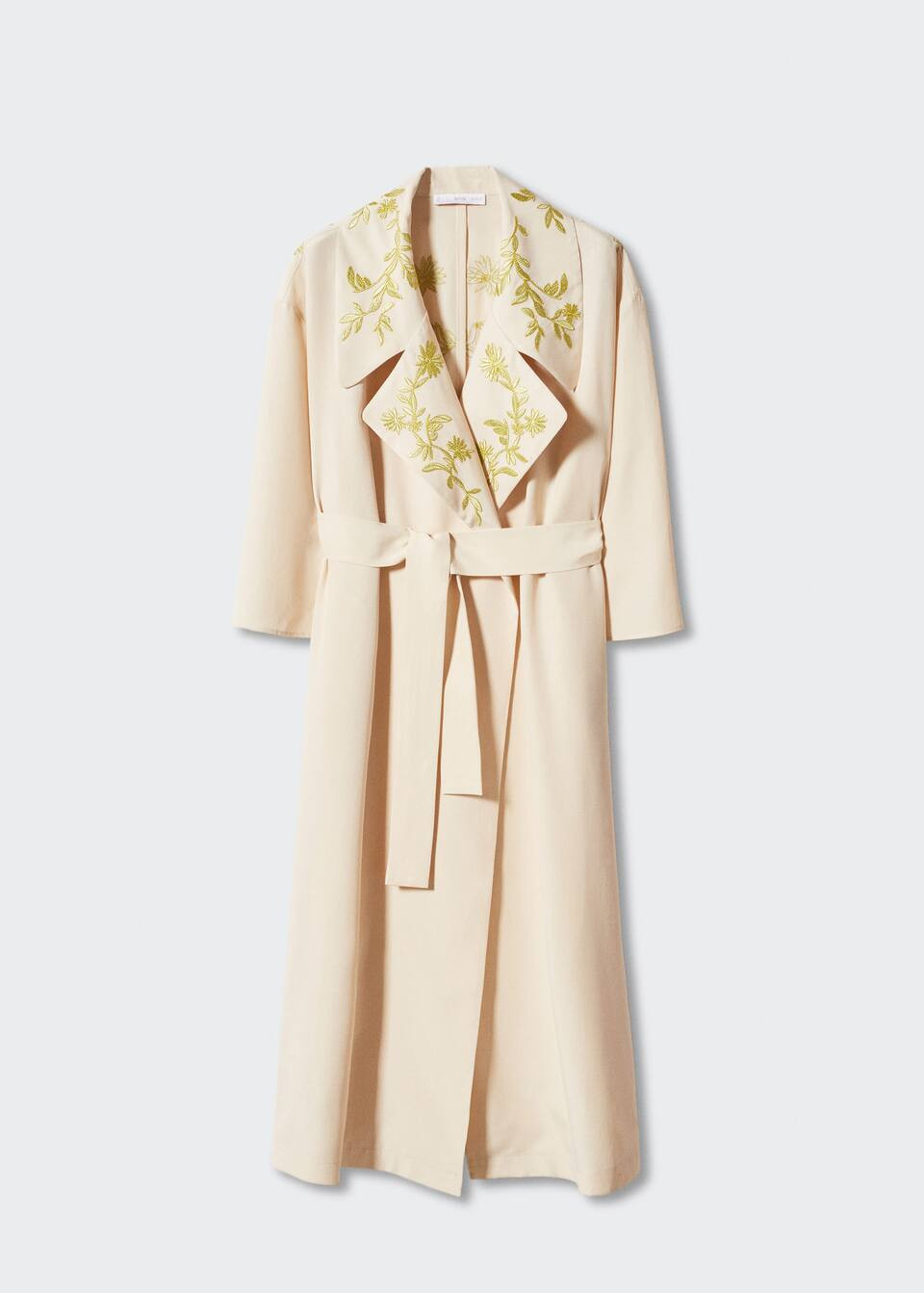 Trench coat with embroidered lapels -  Women | Mango USA | MANGO (US)