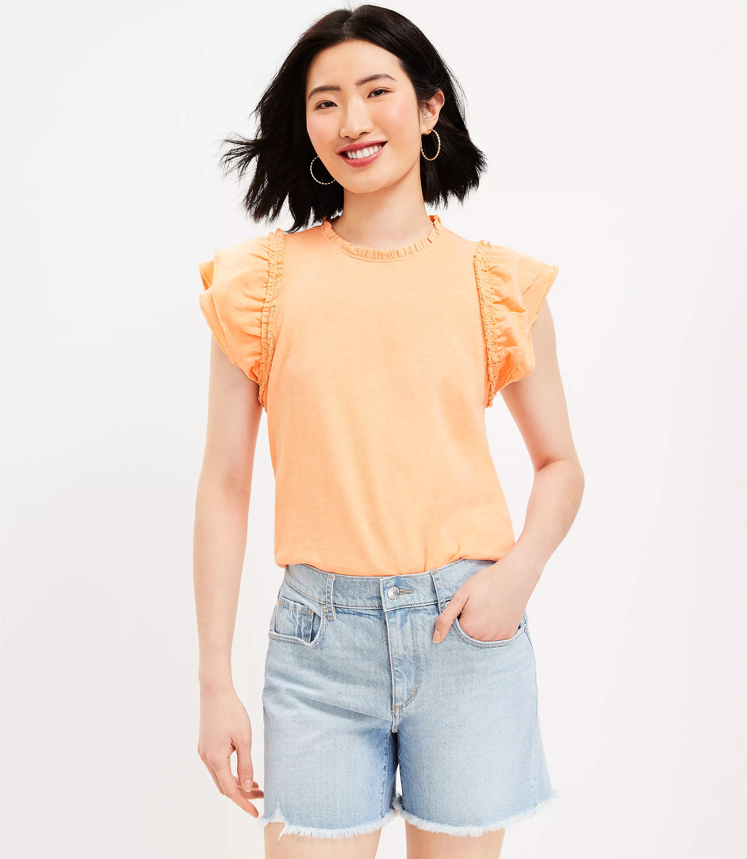 Tiered Ruffle Sleeve Top | LOFT