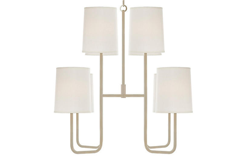 Go Lightly Medium Chandelier - White - Visual Comfort | One Kings Lane