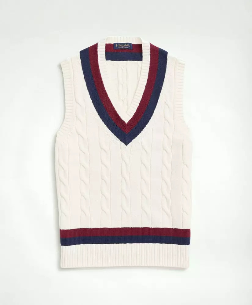 Vintage-Inspired Tennis V-Neck Vest in Supima® Cotton | Brooks Brothers