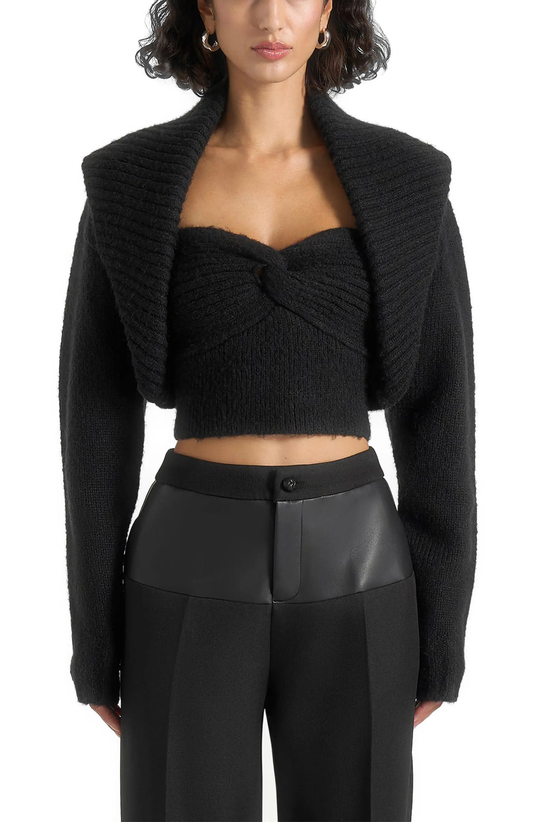 Emya 2-in-1 Knit Shrug With Twisted Bandeau Top | Nordstrom