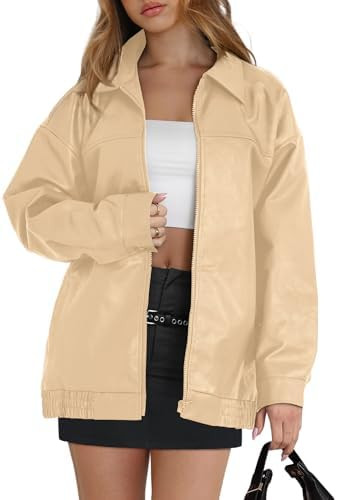 WIHOLL Womens Leather Jackets Faux Suede Oversized Fall Motorcycle Coats Fashion Winter Outfits C... | Amazon (US)