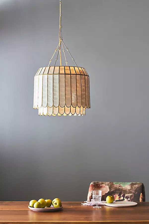 Madelyn Capiz Faceted Lamp Base By Anthropologie in White Size S | Anthropologie (US)